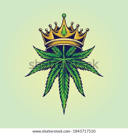 King Marijuana Logo for your work merchandise clothing line, stickers and poster, greeting advertising business company or brands
