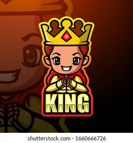 King mascot esport logo design