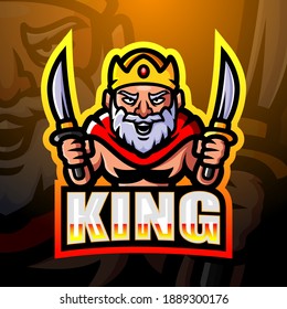King mascot esport logo design