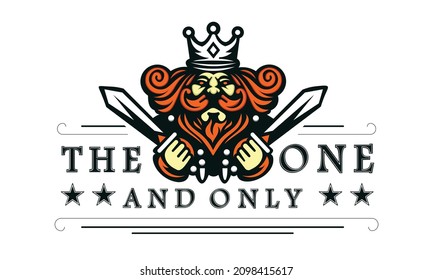 The King mascot logo of Ancient Kingdom in Emperor age