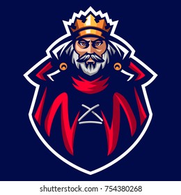 The King Mascot Logo Of Ancient Kingdom In Emperor Age