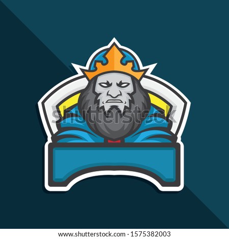 The King mascot logo of Ancient Kingdom in Emperor age
