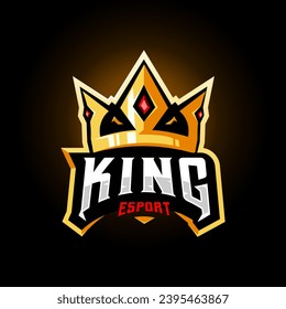 Ilustración del diseño del logotipo de la mascota King para el deportado o el juego