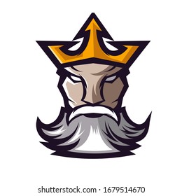 King mascot logo design with modern illustration concept style for badge, emblem and t shirt printing. King illustration for sport and e-sport team.