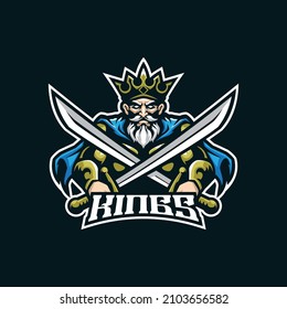 King mascot logo design vector with modern illustration concept style for badge, emblem and t shirt printing. King illustration for sport and esport team.