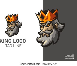 King mascot logo design vector with modern illustration concept style for badge, emblem and t shirt printing. King illustration for sport and esport team isolated in white background.