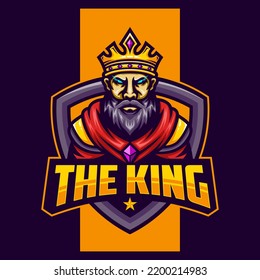 King Mascot Logo Esport Logo Design Stock Vector (Royalty Free ...