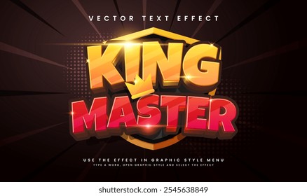 King master editable vector text effect, suitable for gaming or UI label needs.