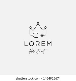 king medical logo design vector health icon