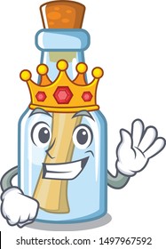 King message in bottle with shape mascot