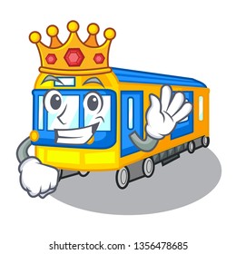 King miniature subway train cartoon above table