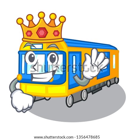 King miniature subway train cartoon above table