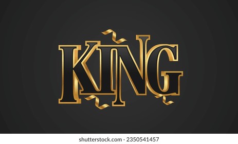 King Modern text effect vibrant color. 3D Text effect style template. 3D fonts vector files