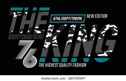 The King Modern typography design in vector illustration.