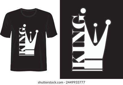King! Modern typography t-shirt design.