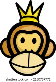 King of monkey illustration, icon, logo, and cartoon vector