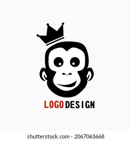 King monkey logo design and tamplate
