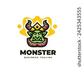king monster logo design, suitable for gaming aesport logond 