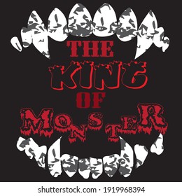 The King Of Monster T-Shirt Design. Vector.