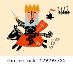 king mount in black horse charging