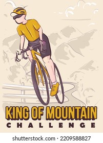 king of mountain challange poster teplate vector illustration