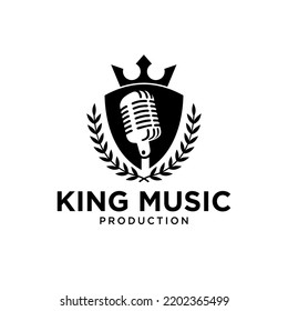 King Music Logo Design Vector