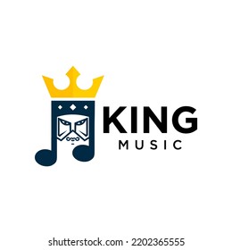 King Music Logo Design Vector