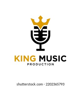 Vector de diseño de logotipo de música King
