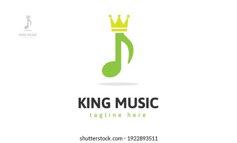 King musical note logo design.  Vector