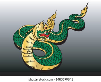 King Naga art graphic vector
