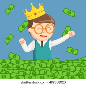King nerd bath in money 