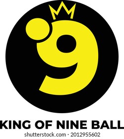 King NIne Ball simple logo vector illustration concept sign symbol creative flat design