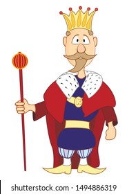 king, noble person. flat design isolated on white. adapted for web sites and mobile applications. vector image.