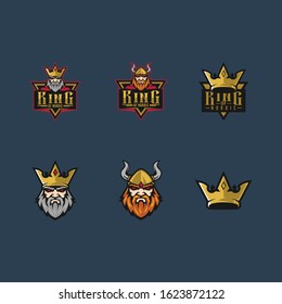 king of nordic mascot logo vector
