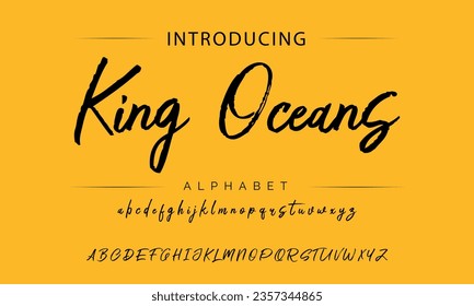 King Oceans Best Alphabet Painting Paint Brush Beauty Script Logotype Font lettering handwritten