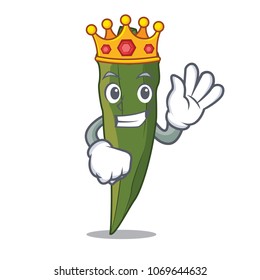 King Okra Mascot Cartoon Style