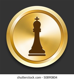 King on Golden Internet Button Original Illustration