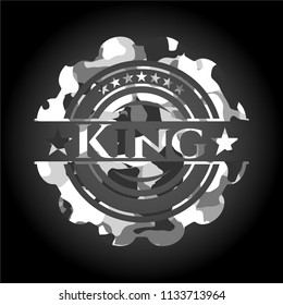 King on grey camouflage pattern