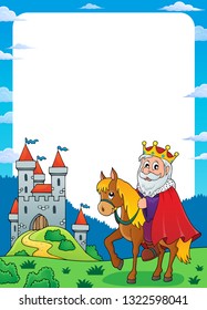 King on horse theme frame 1 - eps10 vector illustration.