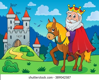 King on horse theme image 3 - eps10 vector illustration.