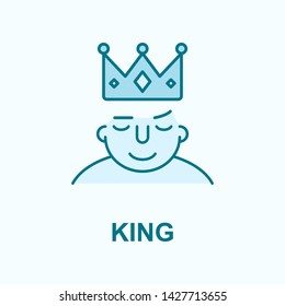 king on mind field outline icon