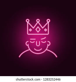 king on mind icon. Elements of What is in your mind in neon style icons. Simple icon for websites, web design, mobile app, info graphics