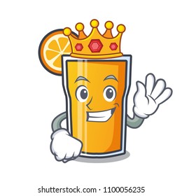 King orange juice mascot cartoon