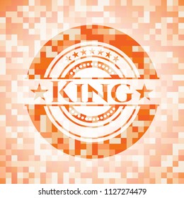 King orange mosaic emblem