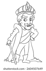 King outline for color vector illustration