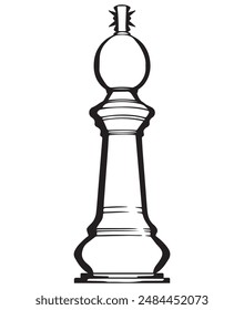 King in outline and vector format. King is a part of chess game.