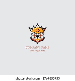 king owl abstract vector logo