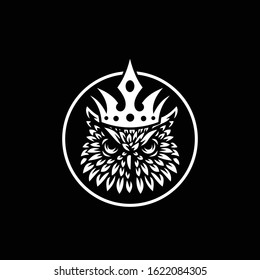 the king owl logo ilustration