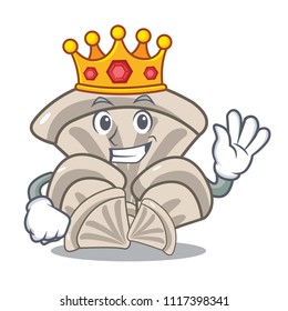 King oyster mushroom mascot cartoon