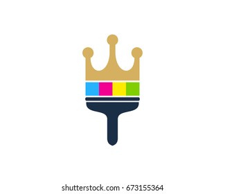 King Paint Icon Logo Design Element